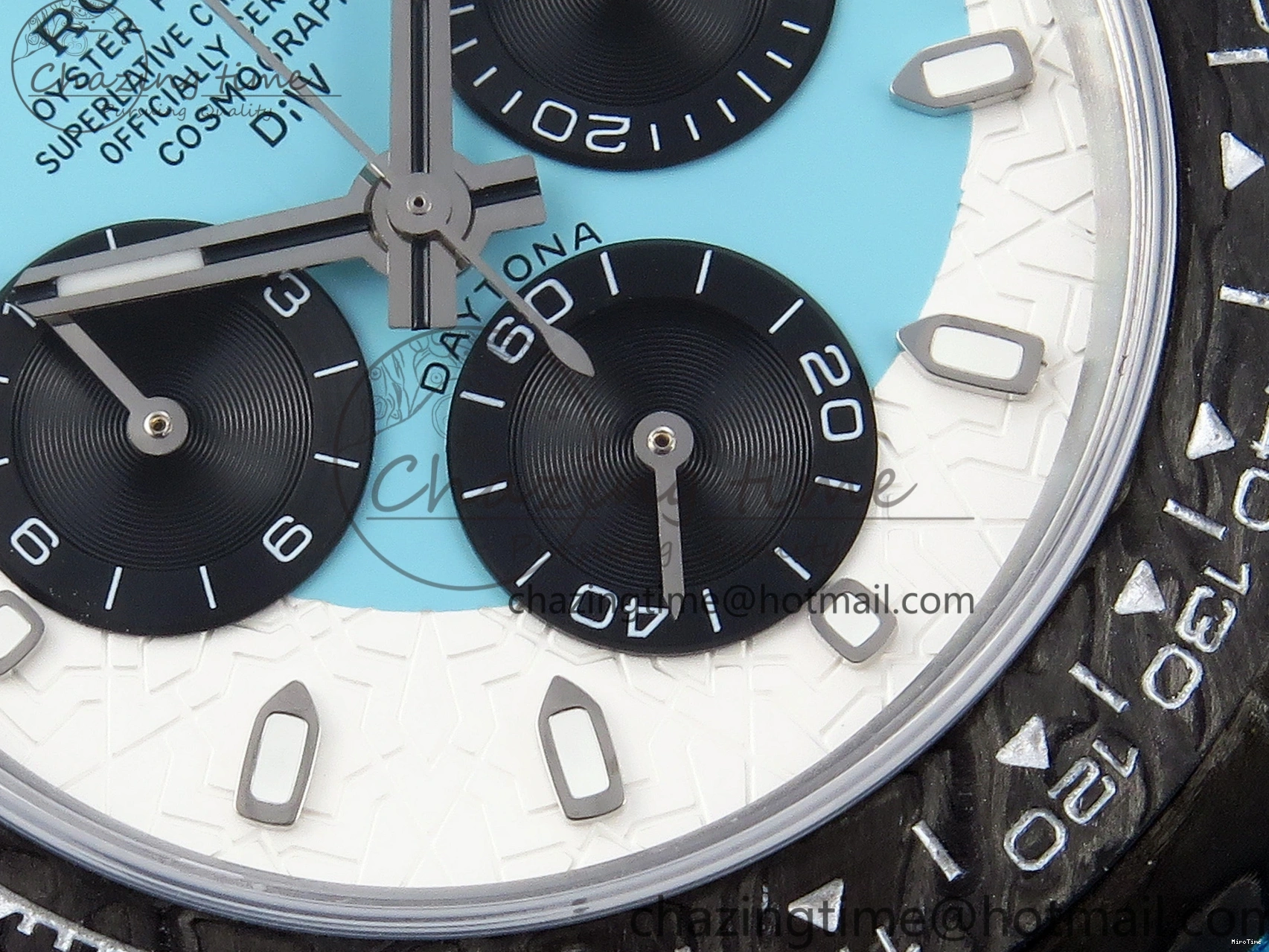 MiroTime 0319 Casual Daytona DIW Carbon Case and Bezel DIWF Edition White Blue Dial on Blue Nylon Strap A 1886